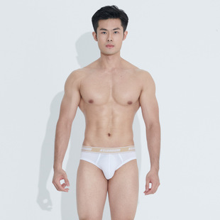 3件79元Asianbum 男莫代尔U凸纯色简约低腰性感三角平角内裤