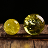 天然黄水晶球摆件黄色，水晶球客厅玄关卧室厨房，装饰水晶球原石打磨