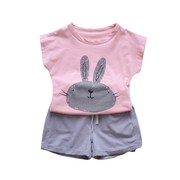 女宝宝短袖t恤1-k2-3岁潮女宝夏季童装4小女孩，半袖小童衣服套装夏