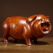 花梨木雕刻猪摆件十二生肖可爱猪家居客厅桌面摆设红木雕刻工艺品