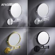 免打孔浴室壁挂化妆镜 伸缩美容镜隐形3倍放大 双面妆前镜子黑色