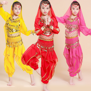印度公主服装儿童肚皮舞演出服少儿印度舞蹈表演服装小孩异域风情