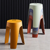 塑料凳子加厚成人家用餐桌，高方板凳(方板凳，)现代简约时尚创意北欧椅子圆凳