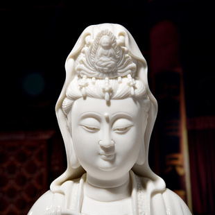 陶瓷观音佛像供奉德化白瓷南海观世音菩萨像神像客厅居家用佛