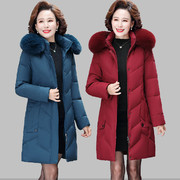 羽绒棉服女士2021冬季加厚韩版中长款妈妈棉袄中老年棉衣外套