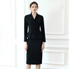 知性黑色时尚套装女2022秋装修身上衣半身裙，气质职业两件套裙