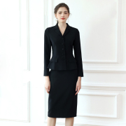 知性黑色时尚套装女2022秋装修身上衣半身裙气质职业两件套裙