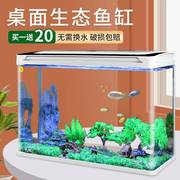 鱼缸客厅桌面小鱼缸玻璃小型家用迷你水族箱自循环生态金鱼缸(金鱼缸)