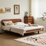日式樱桃木榻榻米床，1.8米双人床约主卧悬浮床中齐边床