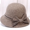 秋冬季中老年妈妈帽子女士羊毛呢礼帽加厚保暖盆帽老人奶奶渔夫帽