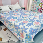 床盖纯棉双面全棉绗缝，床炕两面用可机洗韩式夹棉床单四季被