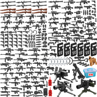 中国积木模型重型武器装备男孩子拼装军事特种兵小人仔儿童玩具