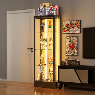 手办乐高展示柜带灯玩具收纳柜家用透明玻璃陈列柜动漫模型展示架
