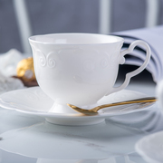 纯白骨瓷咖啡杯 欧式英式下午茶具套装ins风创意个性陶瓷水杯茶杯