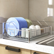 304不锈钢碗碟架碗架沥水架，单层厨房置物架，台面放碗筷碗盘收纳架
