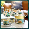 欧式陶瓷下午茶茶具套装轻奢花果茶杯子水果玻璃花茶壶蜡烛加热