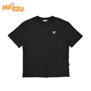 mazzucato简约猫猫图案圆领，t恤黑色mznr21fwts01bk105