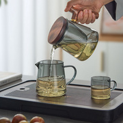 高档玻璃茶具套装家用小型茶盘茶台办公室会客茶壶，茶杯喝茶功夫泡