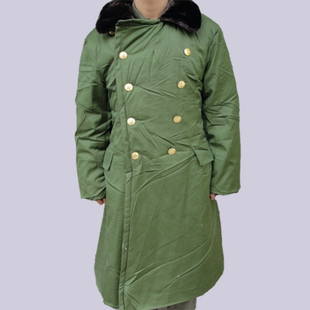 冬季老式军绿色棉大衣中长款防寒服加长加厚棉袄门卫执勤保安大衣