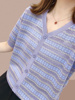 2024夏女装(夏女装)女士短袖，t恤针织衫遮肚子，上衣洋气减龄显瘦体恤衫