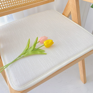 餐椅垫冬季简约棉麻纯色，百搭梯形海绵，椅子垫办公室透气防滑坐垫