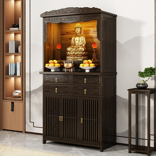 佛龛新中式立柜财神爷柜子供桌家用香案，关公佛台菩萨观音佛像橱柜