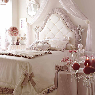 法式实木儿童床公主，床1.2米单人床1.5米欧式轻奢女孩，床网红软包床