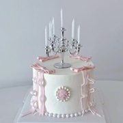 蛋糕装饰烛台韩式ins创意烛台摆件迷你复古塑料烛台婚礼蛋糕配件
