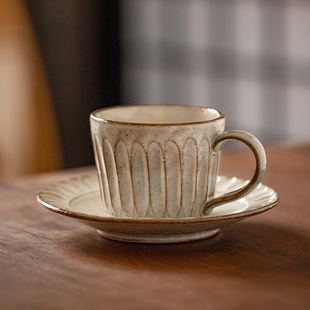日本陶瓷咖啡套杯日式粗陶风，马克杯ins风高颜值杯子家用简约水杯