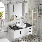 卫浴pvc浴室柜组合小户型，洗漱台洗手脸面盆池，卫生间现代简约镜柜