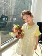 韩版女童装儿童夏季甜美蕾丝连衣裙短袖T恤卫衣裙子2件套装公主裙