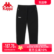 kappa卡帕女装，2023秋季黑色松紧裤运动休闲长卫裤k0c62ak01