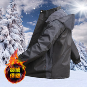 冬季户外加绒棉衣男冲锋衣女连帽加厚登山服情侣运动外套滑雪服