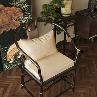 新中式椅垫坐垫靠枕抱枕实木茶桌椅子太师椅圈椅红木茶室沙发坐垫