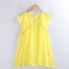 蕾丝衫夏季圆领镂空宽松黄色无袖，衫性感时尚，少女雪纺衫女装外贸