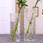 特大号富贵竹花瓶玻璃透明插花银柳加厚圆柱直筒40cm高50厘米大号