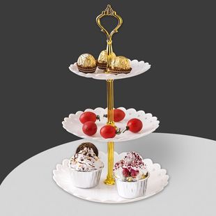 三层水果盘创意欧式客厅，家用多层下午茶点心盘糖果，零食蛋糕点心架