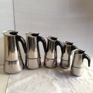 不锈钢咖啡壶意式摩卡壶煮咖啡机可电磁炉送胶圈滤纸买一发二
