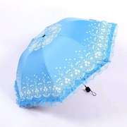 女生可爱蝴蝶公主蕾丝太阳伞，黑胶防紫外线，遮阳伞折叠超轻学生雨伞