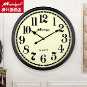 客厅超大号钟表实木特大圆形简约装饰挂钟家用1米定制时钟挂件
