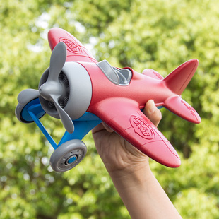 美国greentoys儿童飞机玩具直升机，宝宝卡通红色，结实耐摔塑料2岁6