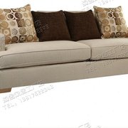 美式双三人沙发欧式复古新古典布艺沙发客厅组合意大利绒布沙发
