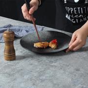 日式创意复古陶瓷盘子圆盘家用平盘装菜盘子餐具菜盘沙拉盘饭盘