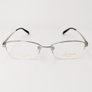 丹阳眼镜城--理查德7166男女士半框 时尚近视 纯钛银色眼镜架