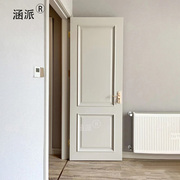 法式奶油白色实木烤漆门房间室内卧室，门套装环保烤漆家用原木门