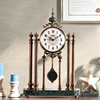 钟表座钟摆件客厅美式创意时尚，台式复古时钟大号，静音家用个性坐钟