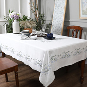 ekelund北欧轻奢餐桌布，白色浅色欧式全棉长方形，台布茶几盖布台布