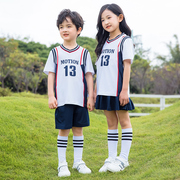 儿童校服夏装男童短袖白色小学生园服运动套装女童夏季速干运动服