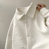 日系巴洛克白色长袖衬衫男士秋冬内搭设计感高级小香风打底衫衬衣