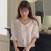 韩国直邮2024年春装，cherrykoko淑女气质时尚荷叶领简约长袖衬衫